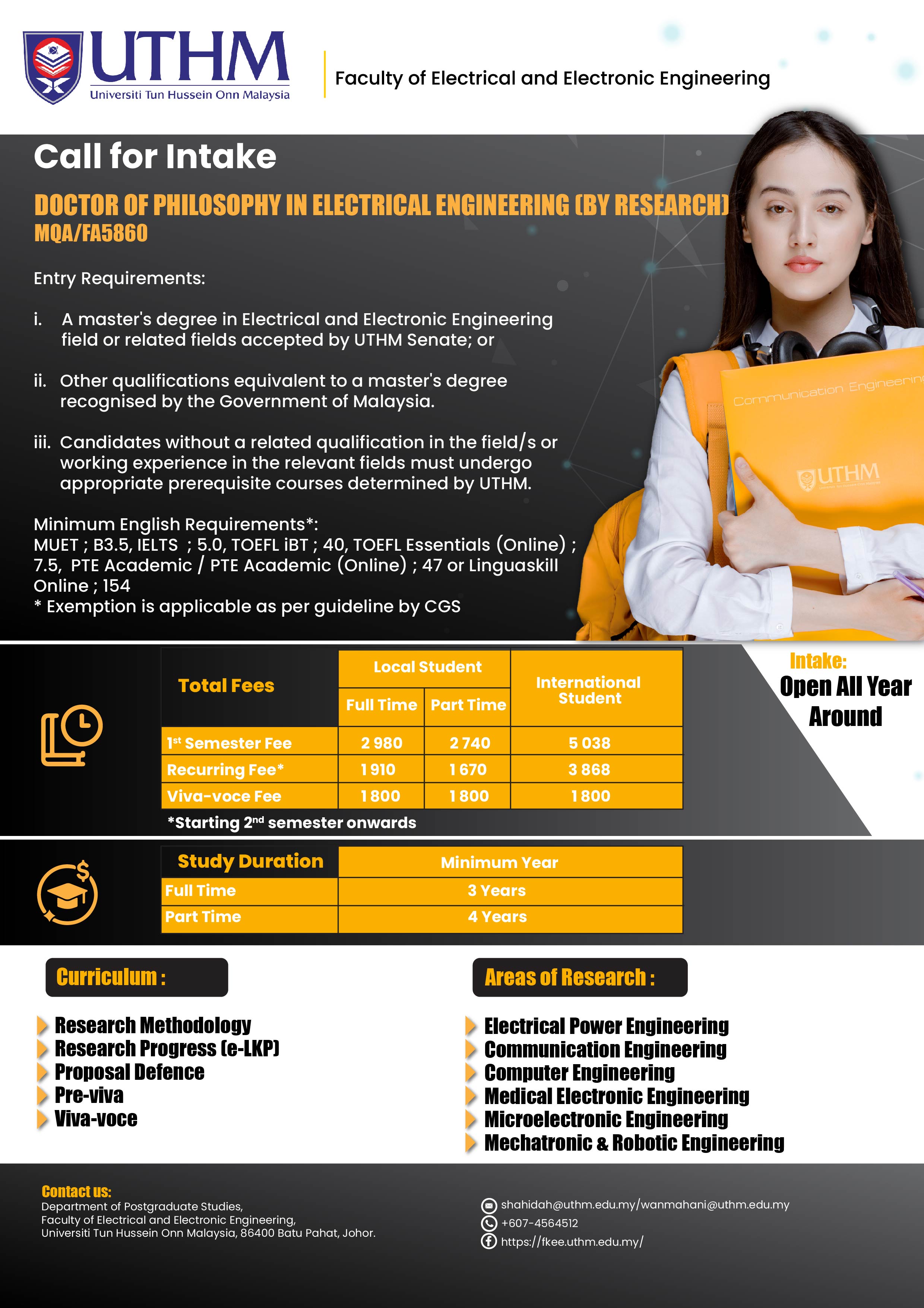 Doctor of Philosophy In Electrical Engineering By Research